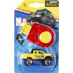 Foto van Lg-imports monstertruck mini monster jongens 8 cm geel 2-delig