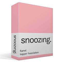 Foto van Snoozing - flanel - topper - hoeslaken - 160x200 cm - roze