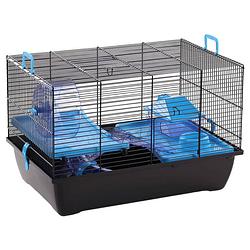 Foto van Flamingo hamsterkooi jaro 2 50,5x33x32,5 cm zwart en blauw