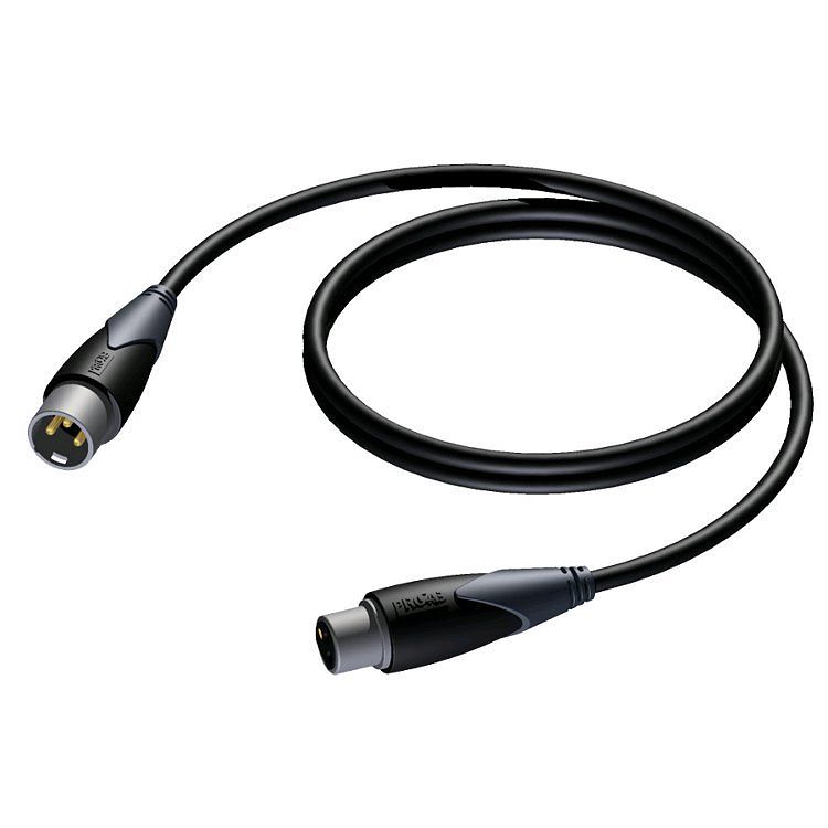 Foto van Procab cld953 classic xlr male - xlr female dmx-kabel 1.5 m