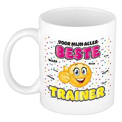 Foto van Bellatio decorations cadeau mok voor trainer - grappig - keramiek - 300 ml - beste trainer - feest mokken