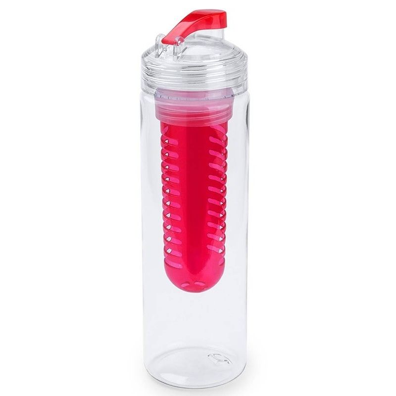 Foto van Rode drinkfles/waterfles met fruit infuser 700 ml - drinkflessen