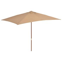 Foto van Vidaxl parasol met houten paal 200x300 cm taupe