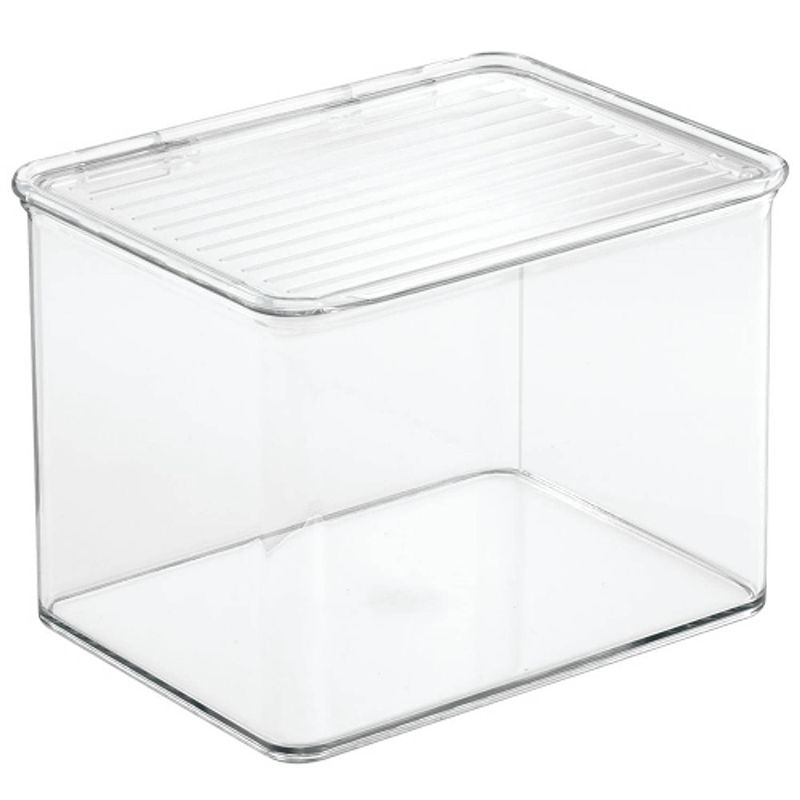 Foto van Idesign - opbergbox met deksel, 17.2 x 14.2 x 12.7 cm, stapelbaar, kunststof, transparant - idesign kitchen binz