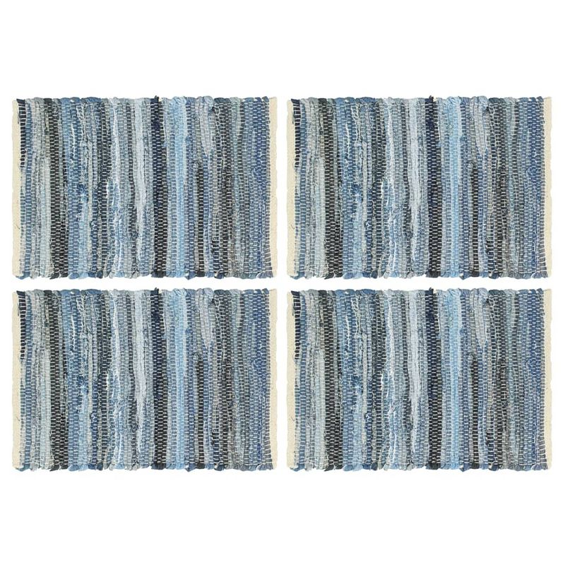 Foto van Vidaxl placemats 4 st chindi 30x45 cm katoen denimblauw