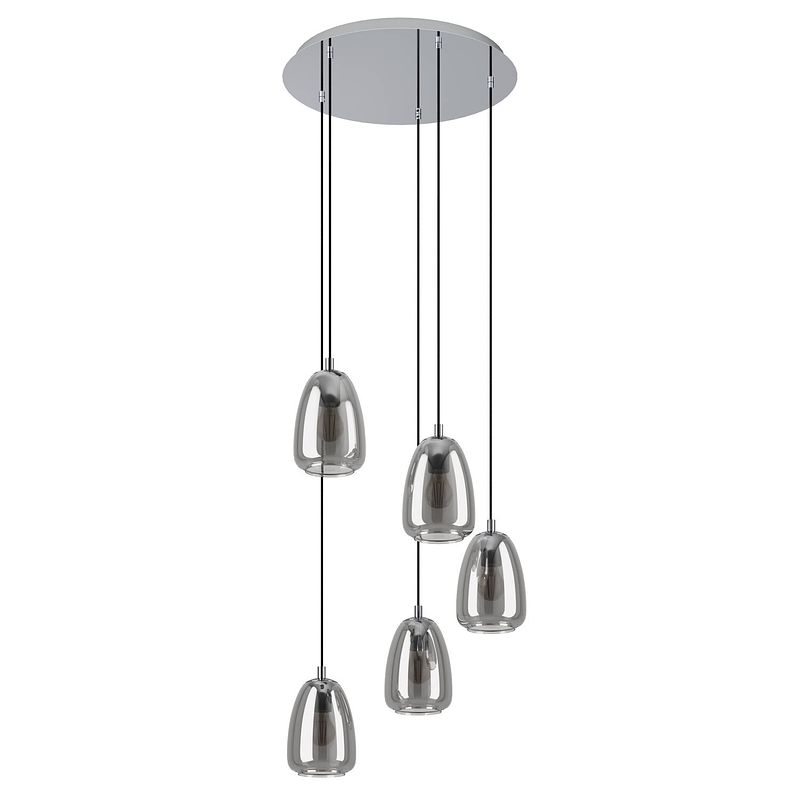 Foto van Eglo alobrase hanglamp - 5 lichts - ø54 cm - e27 - chroom