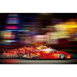 Foto van Dimex speeding car vlies fotobehang 375x250cm 5-banen