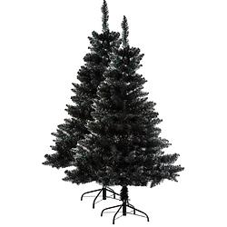 Foto van 2x stuks kunst kerstbomen/kunstbomen zwart h180 cm - kunstkerstboom