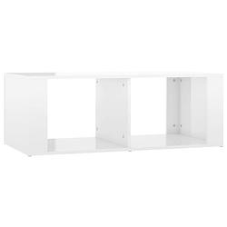 Foto van The living store salontafel modern - hout - 100 x 50 x 36 cm - hoogglans wit