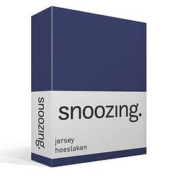 Foto van Snoozing jersey hoeslaken - 100% gebreide jersey katoen - lits-jumeaux (180x200 cm) - navy