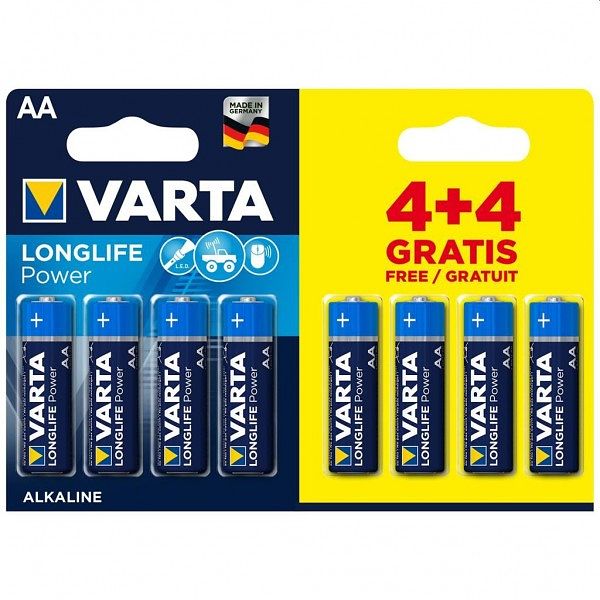 Foto van Varta batterij aa 4+4 alkaline longlife power