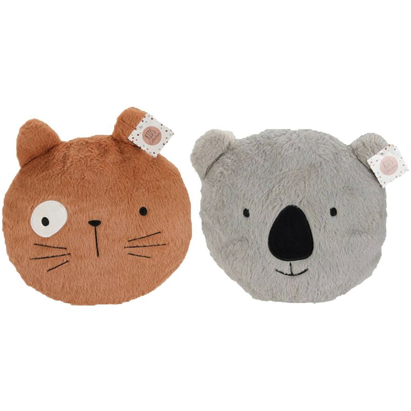 Foto van Dieren sierkussen set kinderkamer - koala beer/kat - 32 x 27 cm - polyester - sierkussens