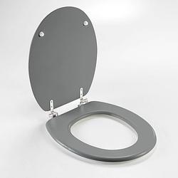 Foto van Wicotex-toiletbril-wc bril mdf mat grijs inclusief metallic scharnieren.