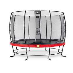 Foto van Exit elegant trampoline met veiligheidsnet economy rond - 427 cm - rood