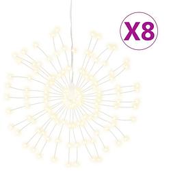 Foto van Vidaxl kerstverlichting vuurwerk 8 st 140 warmwitte led'ss 17 cm