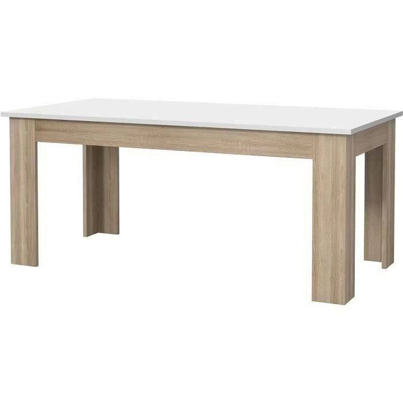 Foto van Pilvi eettafel - 8 personen - wit en sonoma eiken - l 180 x w 90 x h 75 cm