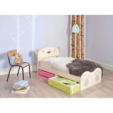 Foto van Kinderbed hellohome bearhug - beige - 59x77x143 cm - leen bakker