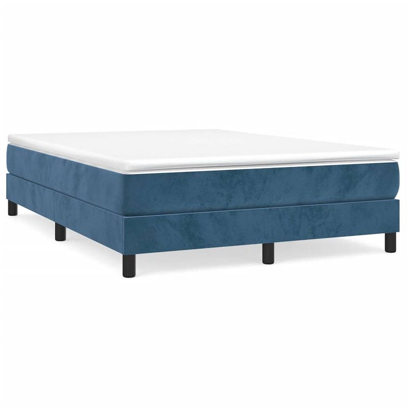 Foto van Vidaxl boxspringframe fluweel donkerblauw 140x190 cm