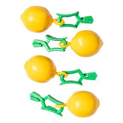 Foto van Tafelkleedgewichtjes citroen - 8x - kunststof - tafelkleedhangers - tafelkleedgewichten
