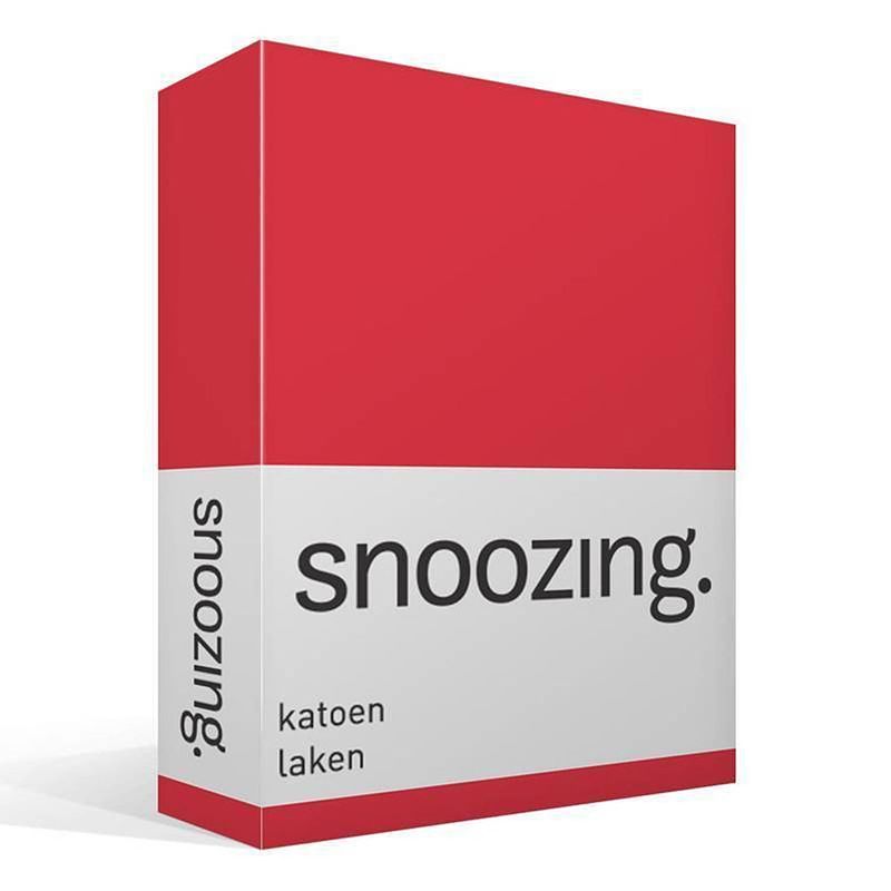 Foto van Snoozing - laken - katoen - eenpersoons - 150x260 - rood