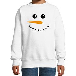 Foto van Sneeuwpop foute kerstsweater / kersttrui wit voor kinderen 14-15 jaar (170/176) - kerst truien