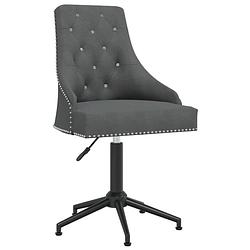 Foto van The living store draaibare eetstoelen - set van 6 - donkergrijs - fluweel - metaal - 52 x 57 x (92.5 - 101.5) cm