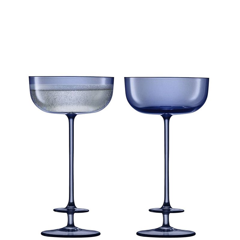 Foto van L.s.a. - champagne theatre champagne glas 210 ml set van 2 stuks - glas - blauw