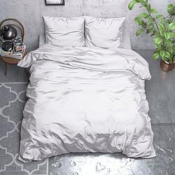 Foto van Sleeptime elegance satijn geweven uni - wit dekbedovertrek 2-persoons (200 x 220 cm + 2 kussenslopen) dekbedovertrek