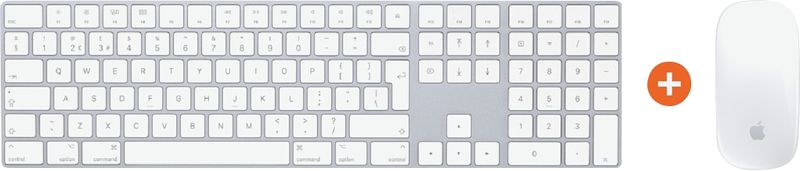 Foto van Apple magic keyboard + apple magic mouse wit