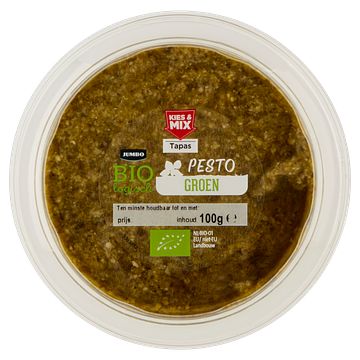 Foto van 3 voor € 6,00 | jumbo groene pesto biologisch 100g aanbieding bij jumbo