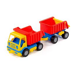 Foto van Cavallino toys cavallino basics kiepwagen met trailer