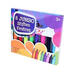 Foto van 8x jumbo stiften/markers in diverse kleuren - hobby viltstiften