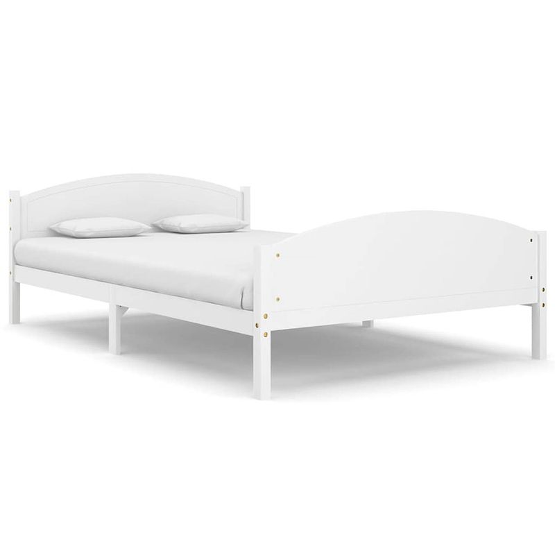 Foto van The living store bedframe grenenhout - 206 x 145.5 x 73.5 cm - wit