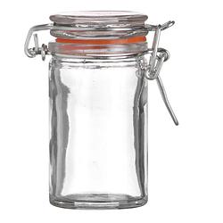 Foto van Urban living voorraadpotje/kruidenpotje - mini - 70 ml - glas - met beugelsluiting - voorraadpot