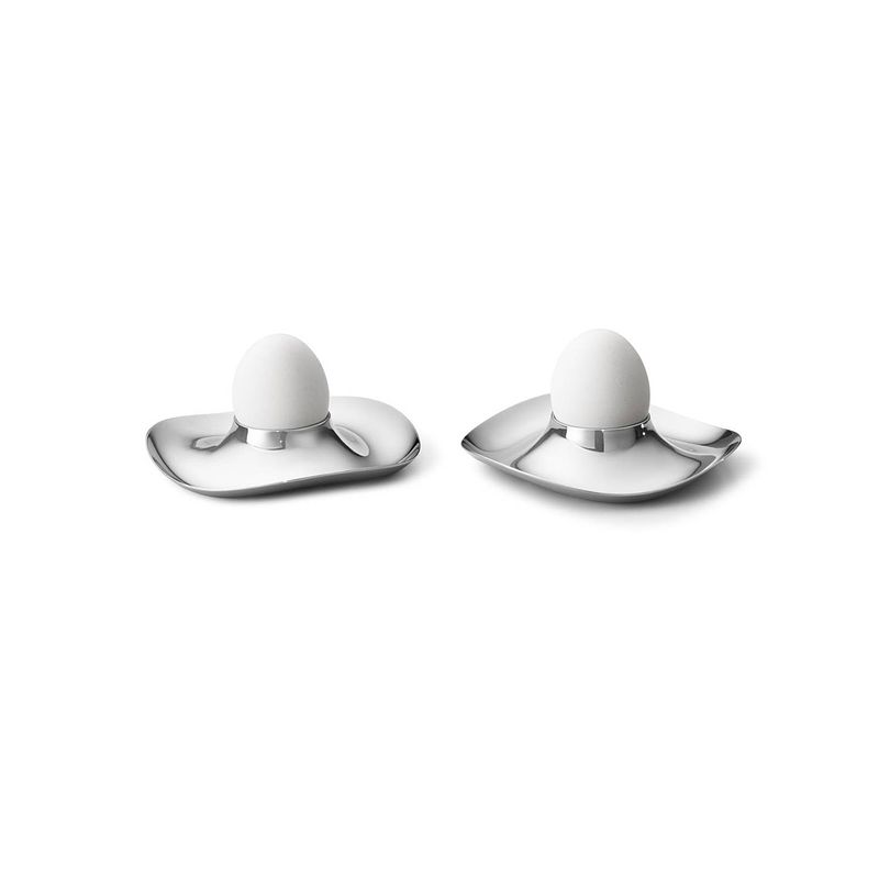 Foto van Georg jensen cobra eierdopjes set - 2 stuks