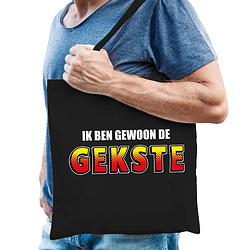 Foto van Ik ben gewoon de gekste tas / shopper zwart katoen heren - feest boodschappentassen