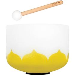 Foto van Sela 10" crystal singing bowl lotus 432 hz e yellow solar plexus klankschaal