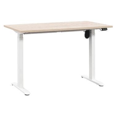 Foto van Bureau homeworx zit/sta elektrisch verstelbaar - eikenkleur/wit - 75/118x120x70 cm - leen bakker