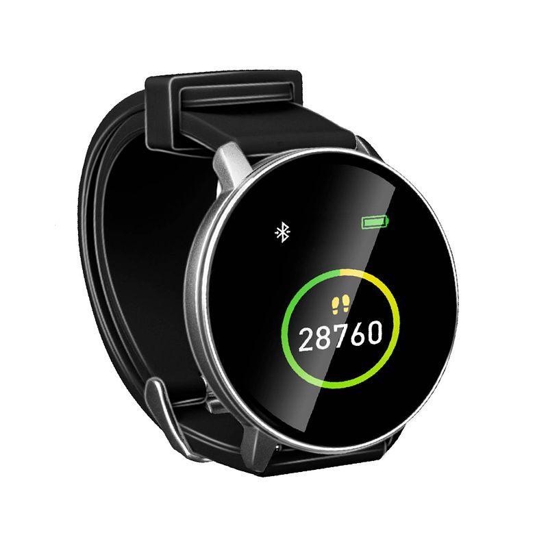 Foto van Umbro smartwatch - activity tracker bluetooth - sporthorloge met stappenteller en thermometer - zwart