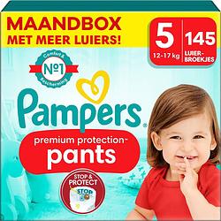 Foto van Pampers - premium protection pants - maat 5 - maandbox - 145 stuks - 12/17 kg