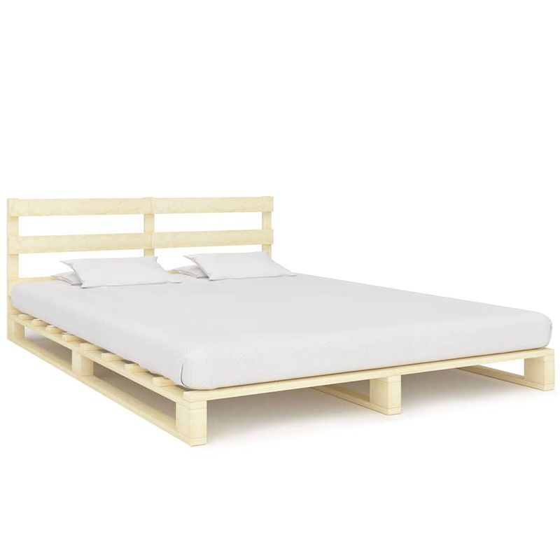 Foto van Vidaxl bedframe pallet massief grenenhout 180x200 cm