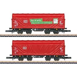 Foto van Märklin 086356 z set van 2 schuifhuifwagens shimmns-tu 718 van de db ag