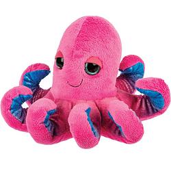Foto van Suki gifts pluche inktvis/octopus knuffeldier - cute eyes - roze - 22 cm - knuffel zeedieren