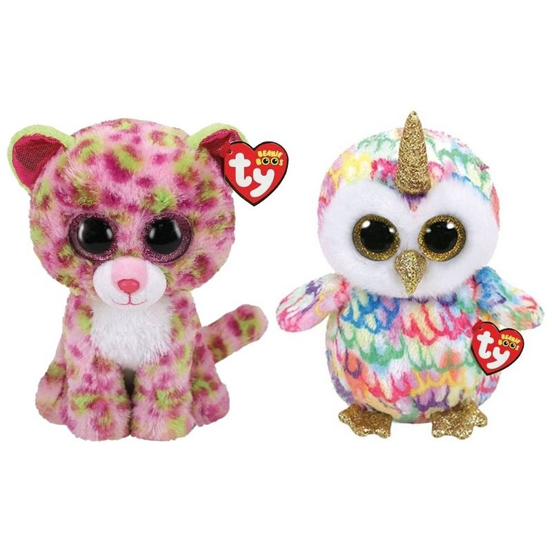 Foto van Ty - knuffel - beanie buddy - lainey leopard & enchanted owl