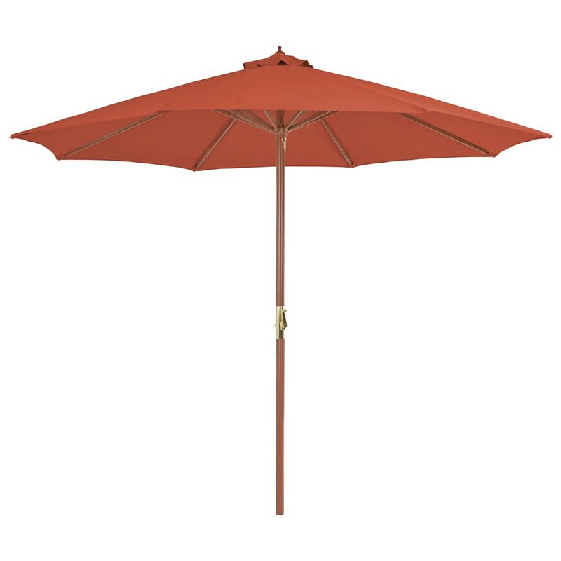 Foto van Vidaxl parasol met houten paal 300 cm terracotta