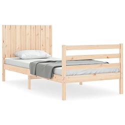 Foto van The living store bedframe - massief grenenhout - multiplex lattenbodem - 205.5 x 95.5 x 100 cm - geen matras inbegrepen