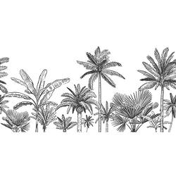 Foto van Inductiebeschermer - tropische bomen - 76x51.5 cm