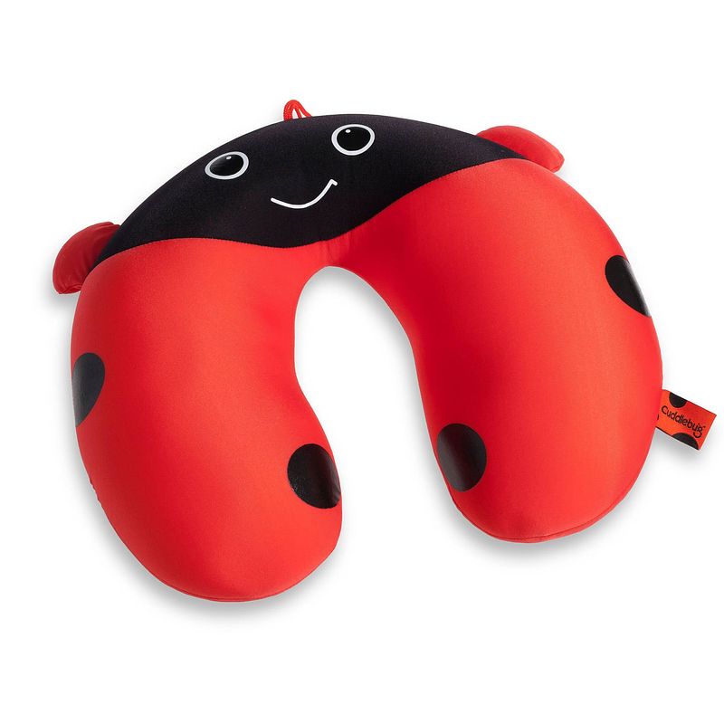 Foto van Cuddlebug nekkussen ladybug 30 x 30 cm rood/zwart