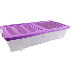 Foto van Opbergbox voor onder je bed - opberger met deksel - onderbedbox - onderbedbox 32 liter - paars