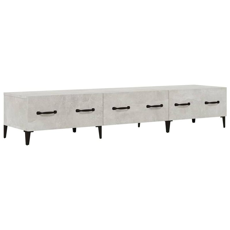 Foto van The living store tv-meubel betongrijs 150x34.5x30 cm - modern meubel met opbergruimte